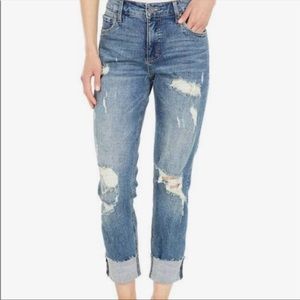 Kut from the Kloth Distressed Blue Boyfriend Jeans